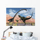Pair Yangchuanosaurus Dinosaurs Confront Pond Wall Decal