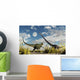 Yangchuanosaurus Dinosaur Confronting Omeisaurus Wall Decal