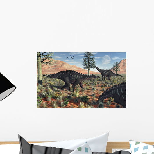 Small Group Stegosaurid Miragaia Wall Decal