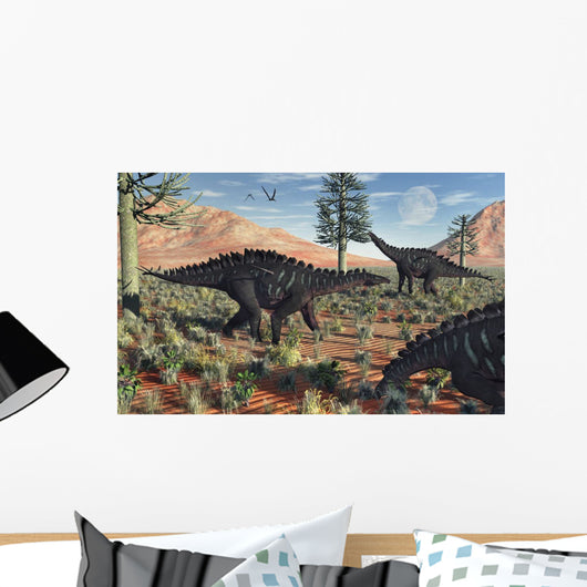 Small Group Stegosaurid Miragaia Wall Decal