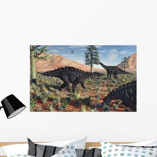 Small Group Stegosaurid Miragaia Wall Decal