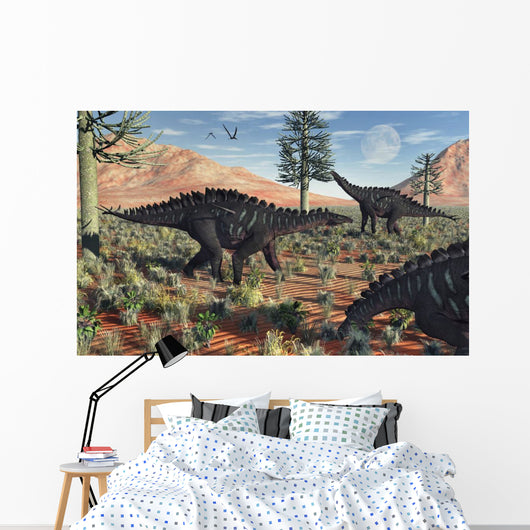 Small Group Stegosaurid Miragaia Wall Decal