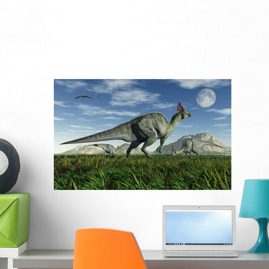 Olorotitan Duckbill Dinosaurs Grazing Wall Decal