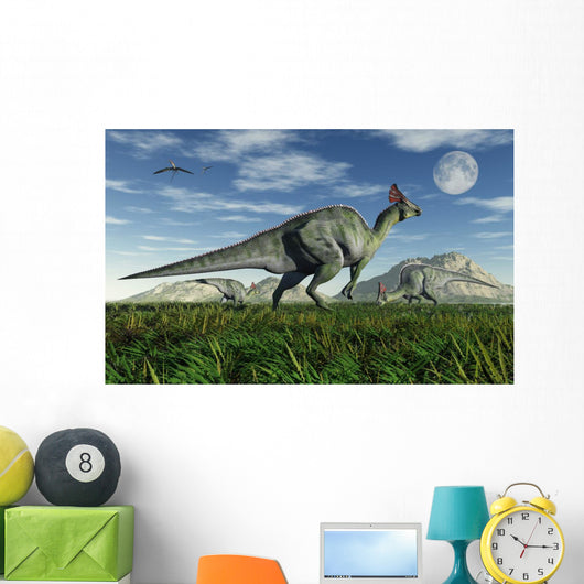 Olorotitan Duckbill Dinosaurs Grazing Wall Decal