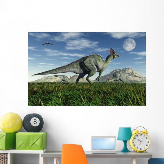 Olorotitan Duckbill Dinosaurs Grazing Wall Decal