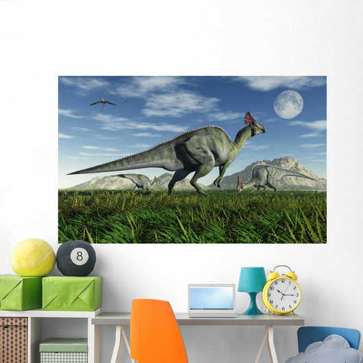 Olorotitan Duckbill Dinosaurs Grazing Wall Decal