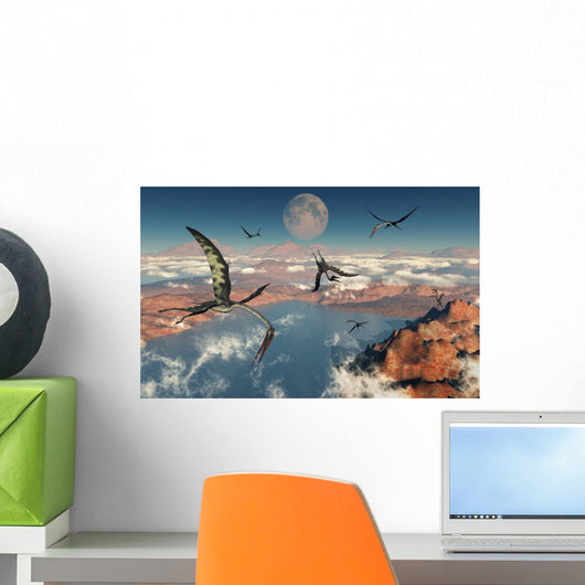 Group Quetzalcoatlus Pterosaurs Wall Decal