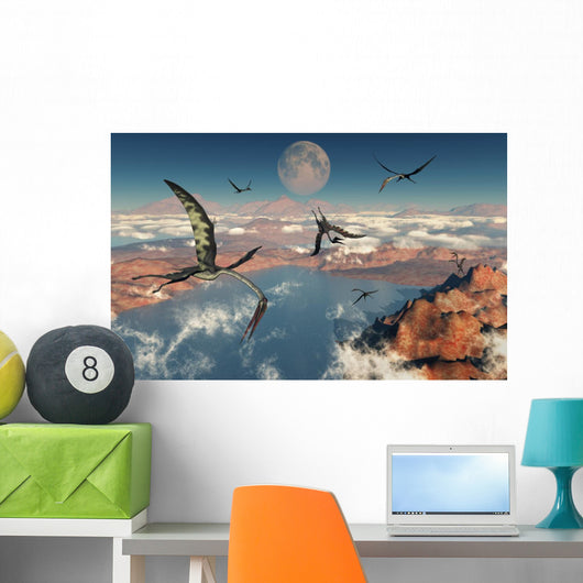 Group Quetzalcoatlus Pterosaurs Wall Decal