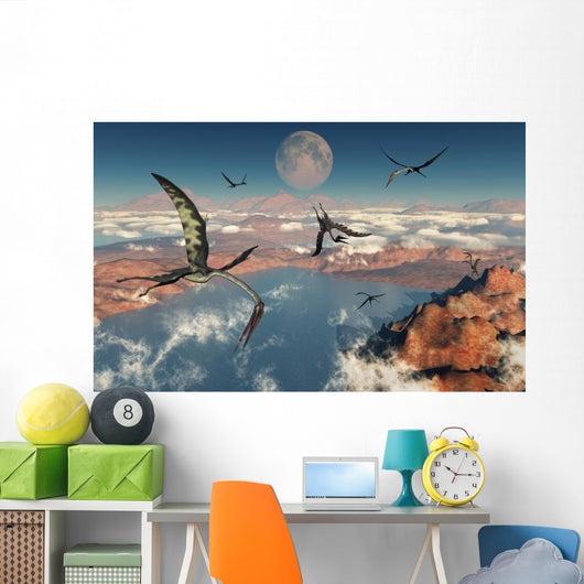 Group Quetzalcoatlus Pterosaurs Wall Decal
