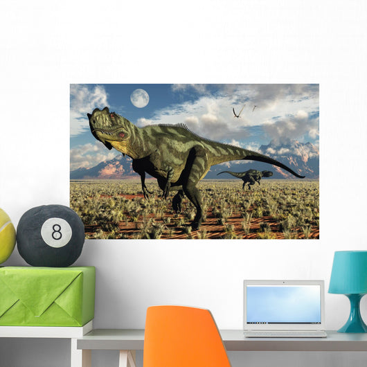 Pair Carnivorous Yangchuanosaurus Dinosaurs Wall Decal