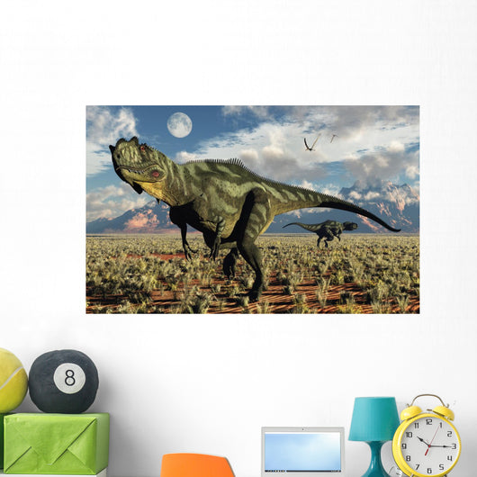 Pair Carnivorous Yangchuanosaurus Dinosaurs Wall Decal