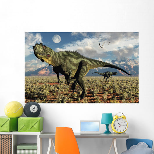 Pair Carnivorous Yangchuanosaurus Dinosaurs Wall Decal