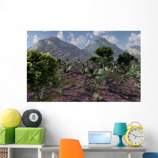 Lone Carnivorous Juravenator during Wall Decal