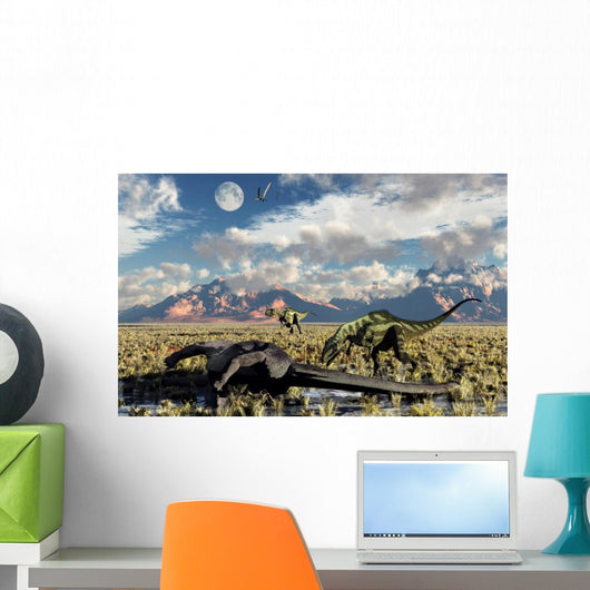 Pair Yangchuanosaurus about to Wall Decal