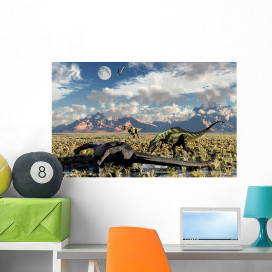 Pair Yangchuanosaurus about to Wall Decal