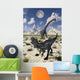 Carnivorous Allosaurus Confronting Giant Wall Decal