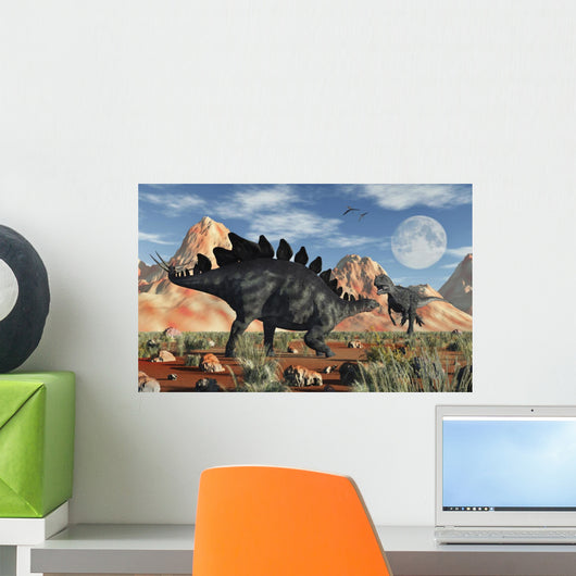 Stegosaurus Defending Itself Wall Decal