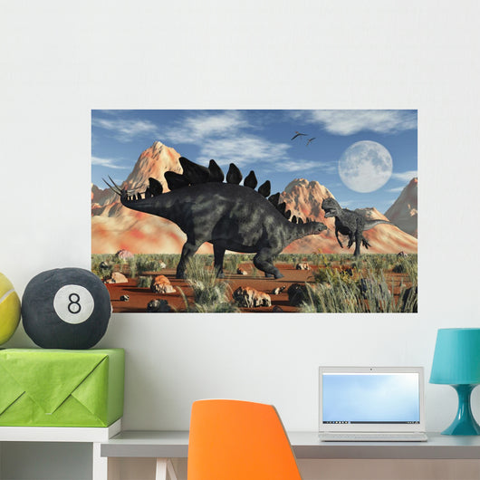 Stegosaurus Defending Itself Wall Decal