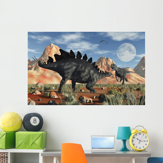 Stegosaurus Defending Itself Wall Decal