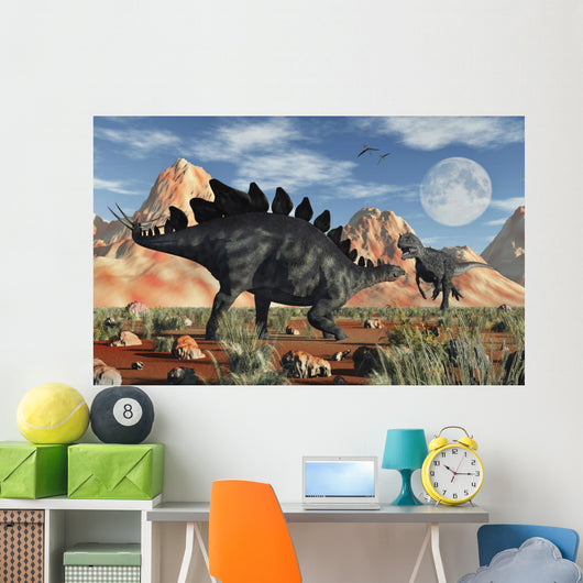 Stegosaurus Defending Itself Wall Decal