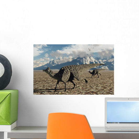 Pair Velafrons Hadrosaurid Dinosaurs Wall Decal