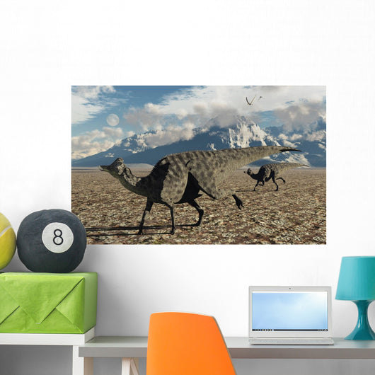 Pair Velafrons Hadrosaurid Dinosaurs Wall Decal