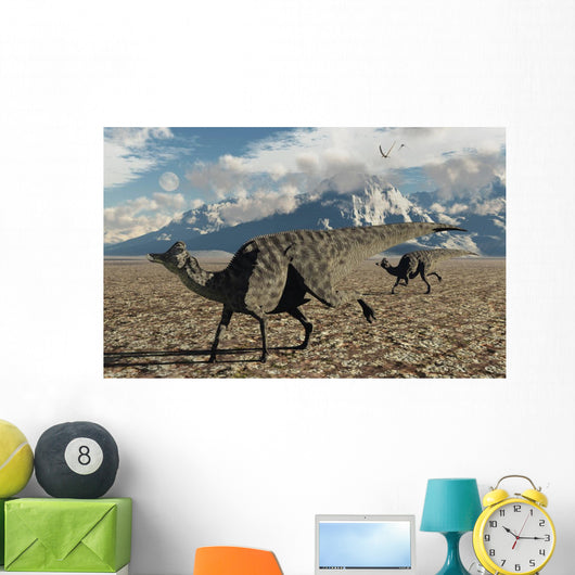 Pair Velafrons Hadrosaurid Dinosaurs Wall Decal