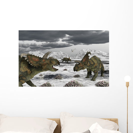 Albertaceratops during Their Winter Close-up Wall Decal