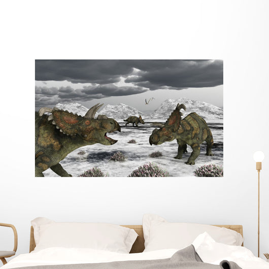 Albertaceratops during Their Winter Close-up Wall Decal
