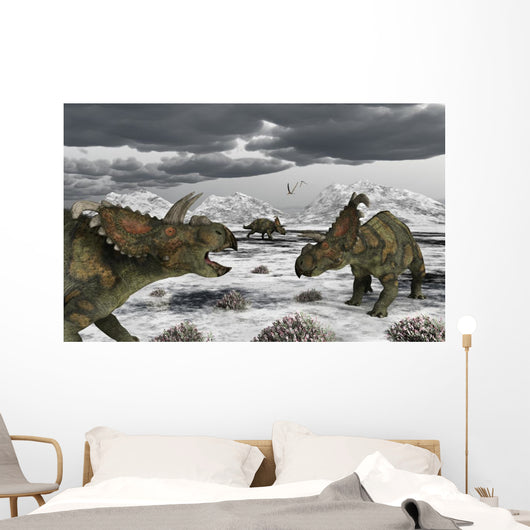 Albertaceratops during Their Winter Close-up Wall Decal