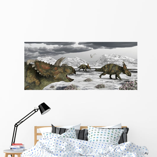Albertaceratops during Their Winter Wall Decal