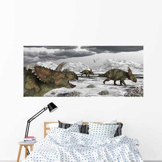 Albertaceratops during Their Winter Wall Decal