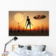 Reptoid Alien Attending Its Wall Decal
