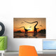 Pair Diplodocus Dinosaurs during Wall Decal