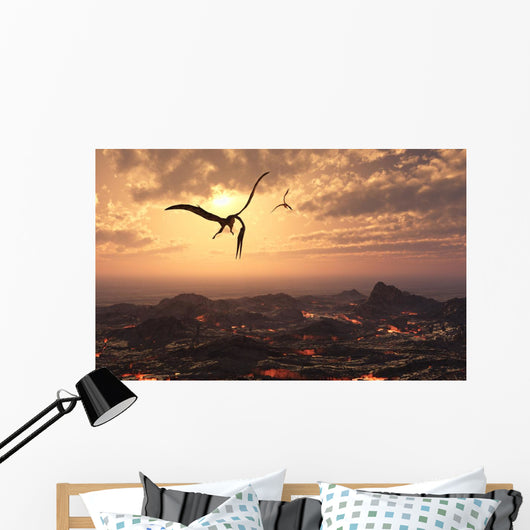 Pair Giant Quetzalcoatlus Flying Wall Decal