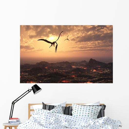 Pair Giant Quetzalcoatlus Flying Wall Decal