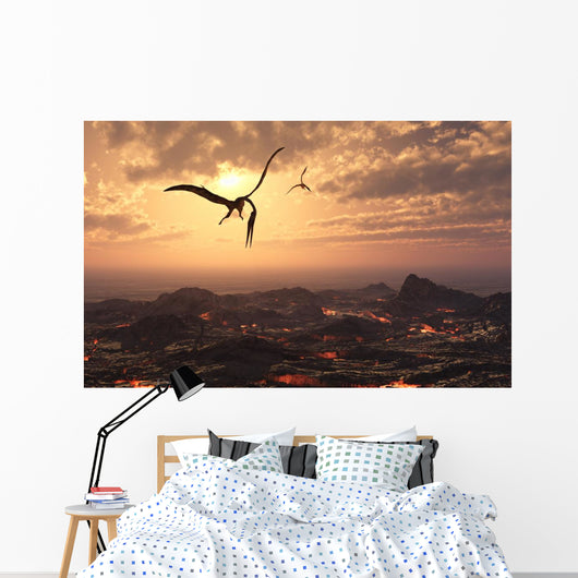 Pair Giant Quetzalcoatlus Flying Wall Decal