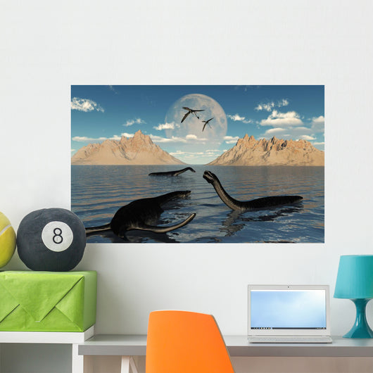 Group Plesiosaurs Relaxing Jurassic Wall Decal