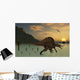 Pair Spinosaurus Hunting Evening Wall Decal