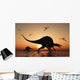 Pair Spinosaurus Hunting Silhouette Wall Decal