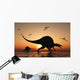 Pair Spinosaurus Hunting Silhouette Wall Decal