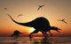Pair Spinosaurus Hunting Silhouette Wall Decal