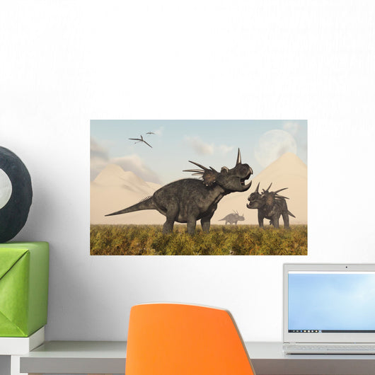 Styracosaurus Dinosaurs Calling out Wall Decal