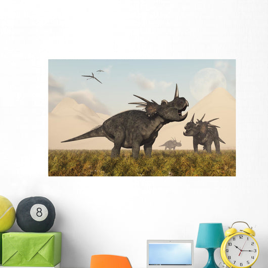 Styracosaurus Dinosaurs Calling out Wall Decal