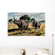 Pair Mature Woolly Rhinoceros Wall Decal