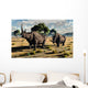 Pair Mature Woolly Rhinoceros Wall Decal