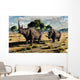 Pair Mature Woolly Rhinoceros Wall Decal