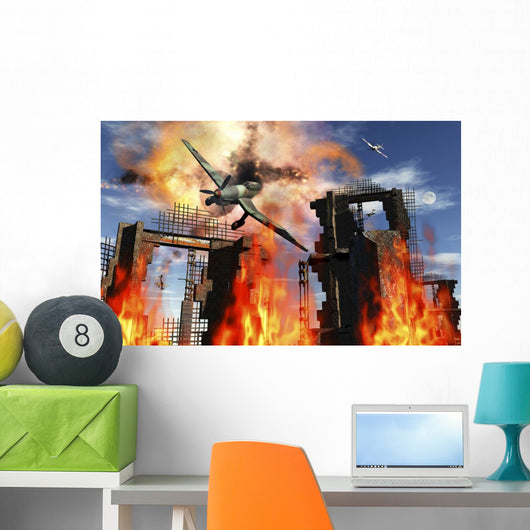 German Ju 87 Stuka Exploding Wall Decal