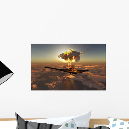 B-2 Spirit Stealth Bomber Mushroom Cloud Wall Decal