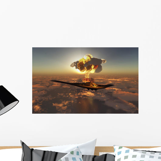 B-2 Spirit Stealth Bomber Mushroom Cloud Wall Decal